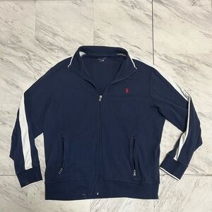 Navy Blue polo by Ralph lauren Track Jacket with White Stripes